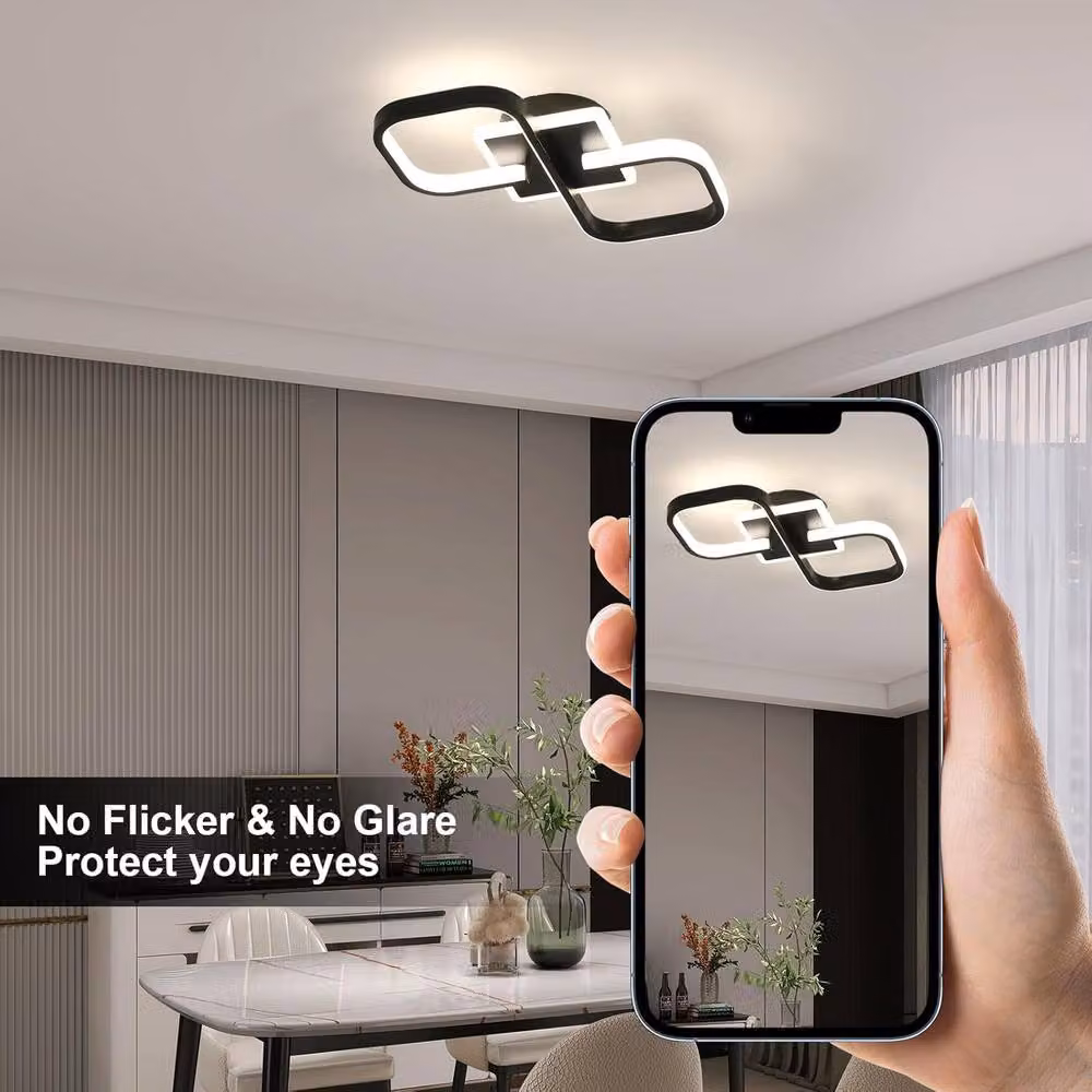 COMELY Modern Square LED Ceiling Light, 36W, Black, 4500K Cool White – 4