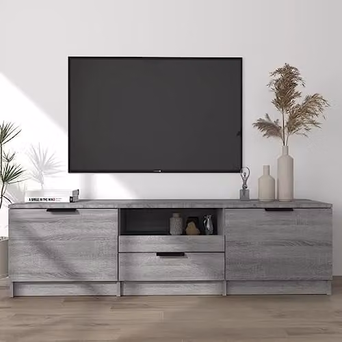 vidaXL Modern Grey TV Cabinet in Engineered Wood W/D/H: 140 x 35 x 40 cm – 2