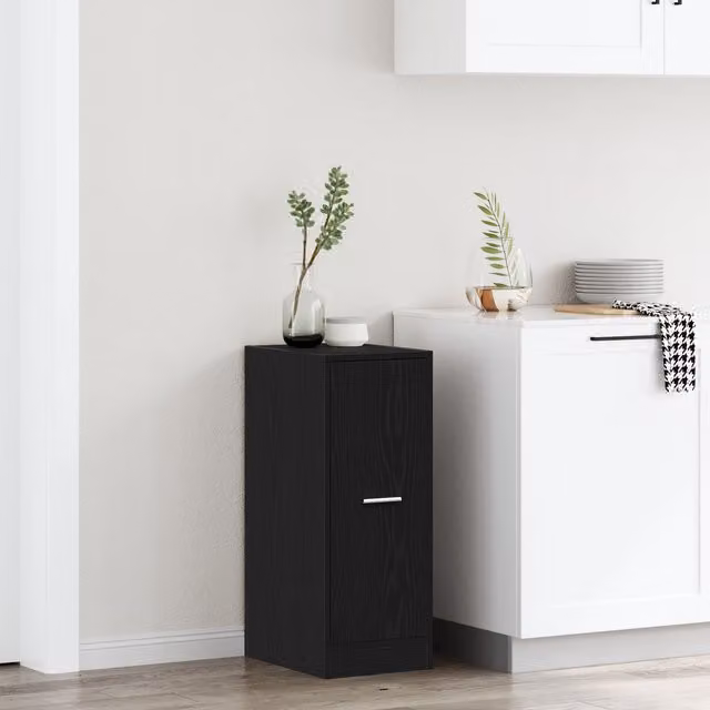 Berkfield Home Apothecary Cabinet in Black Oak, W: 40.0 cm, D: 41.0 cm, H: 77.5 cm – 1