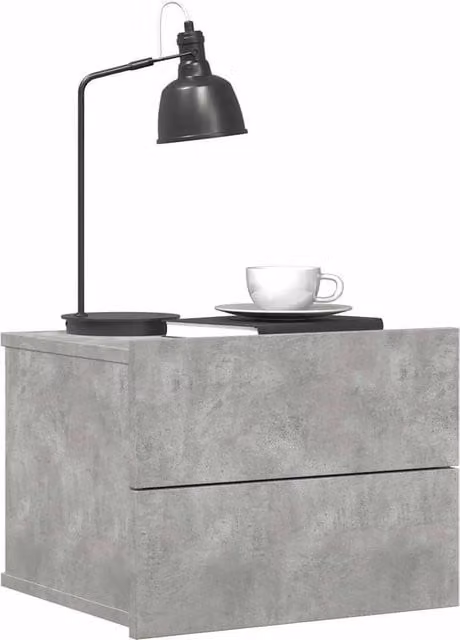 Berkfield Home Elegant Bedside Cabinet in Concrete Grey, W/D/H: 40 x 30 x 30 cm
