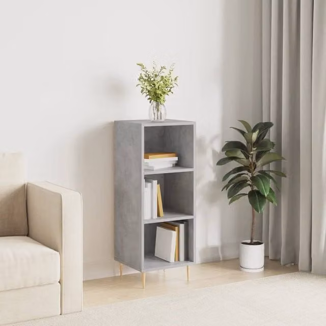 Berkfield Home Sideboard in Concrete Grey, W/D/H: 34.5 x 32.5 x 90 cm