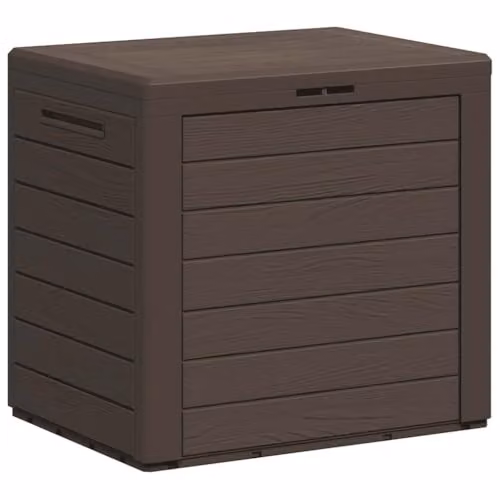 vidaXL Brown Polypropylene Garden Storage Box W: 58.5 cm, D: 46 cm, H: 55 cm