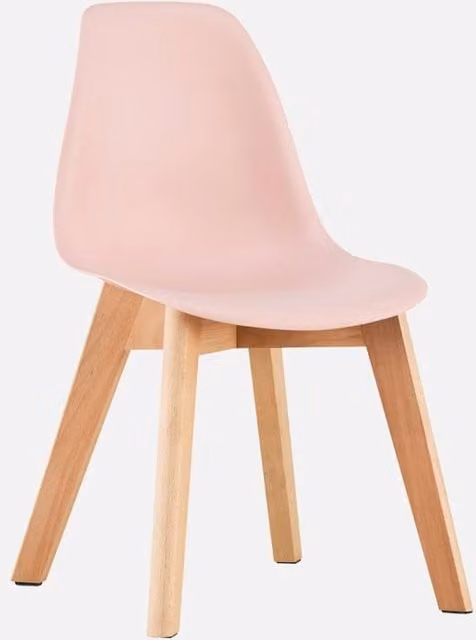 Sweek Set of 2 Scandinavian Style Children's Chairs in Pale Pink with Beech Wood