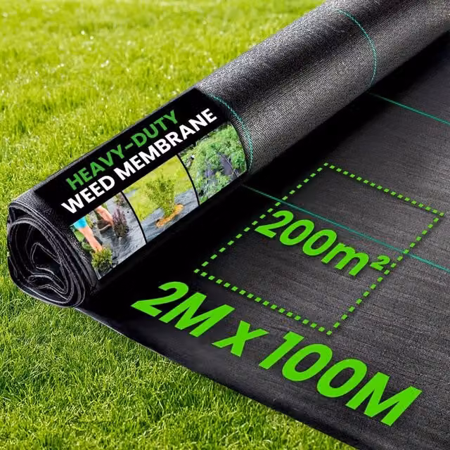 Green Thumbz Heavy Duty Black Weed Control Fabric, W: 2 m, L: 100 m – 1