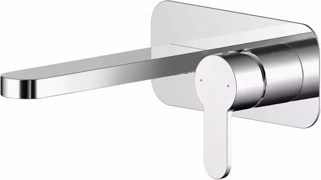 Balterley Pride Round Wall Mounted Two Handle Basin Mixer Tap with Back Plate in Chrome Silver