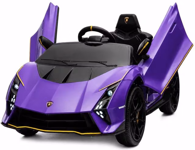 Alivio 12V Electric Lamborghini Ride On Car for Kids in Purple