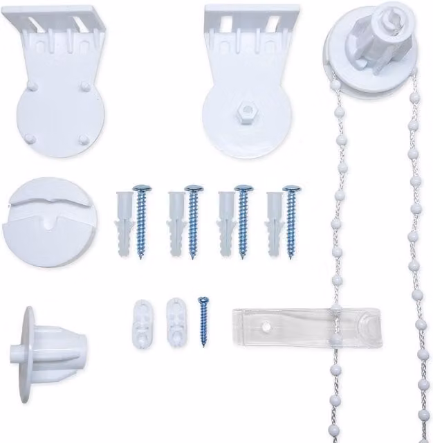Furnished White Plastic 25mm Roller Blind Repair Kit (Old Version)
