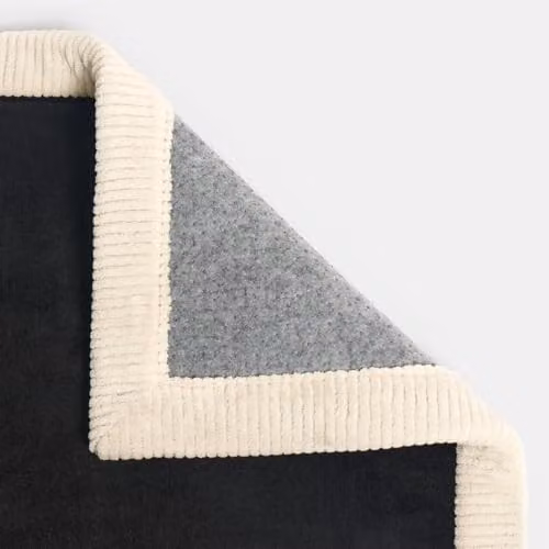 OHS Modern Hand Tufted Hallway Runner Rug with Contrast Border, Black, W: 66 cm, L: 200 cm – 4