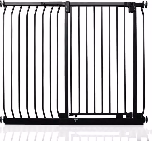 Safetots Extra Tall Elite Pressure Baby Gate in Matt Black, Extendable, Width: 107 cm - 116 cm