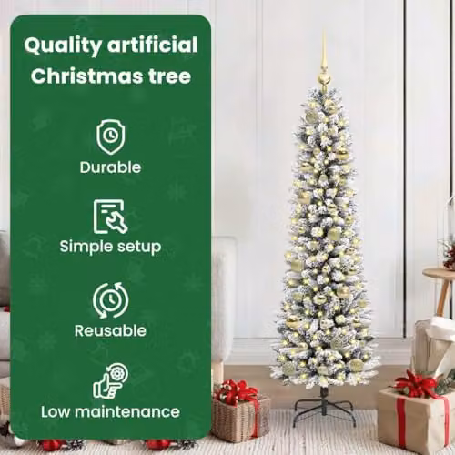 vidaXL Artificial Christmas Tree in White, Height: 150 cm – 4