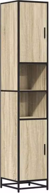 Berkfield Home Wall Mounted Bathroom Cabinet in Sonoma Oak, Brown, W/D/H: 35 x 37.5 x 188.5 cm – 1