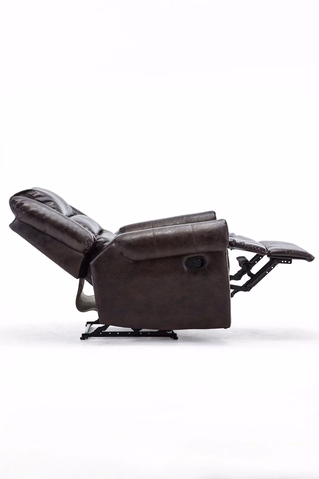 More4Homes Denver Brown Bonded Leather Manual Recliner Stud Sofa Lounge Chair – 3