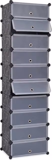 Berkfield Home Interlocking Shoe Organiser with 10 Compartments in Black