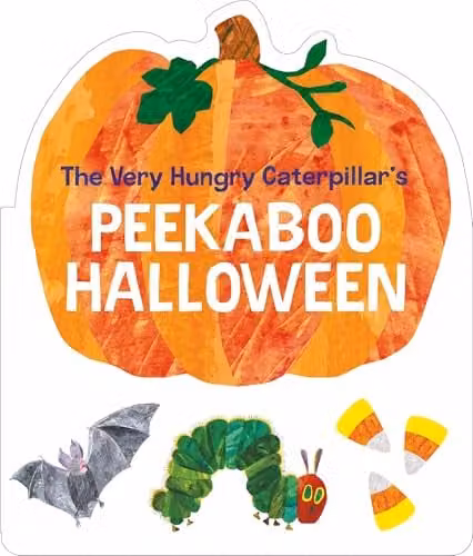 The Very Hungry Caterpillar's Peekaboo Halloween Pumpkin Shaped Board Book by Puffin, Multicolour