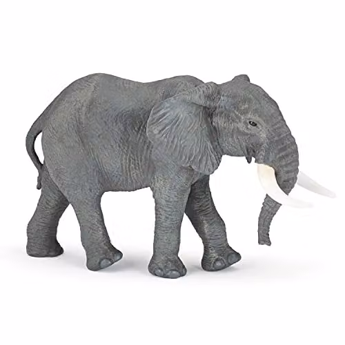 Papo Wild Life Collection Large African Elephant Figure, Grey and Multicolour