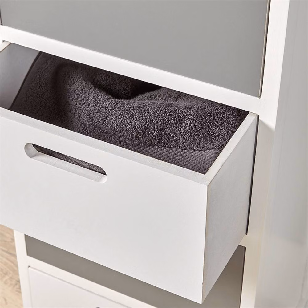 Nordara White 5 Drawer Wooden Chest of Drawers Hallway Storage Organiser W: 110 cm, D: 15 cm – 2