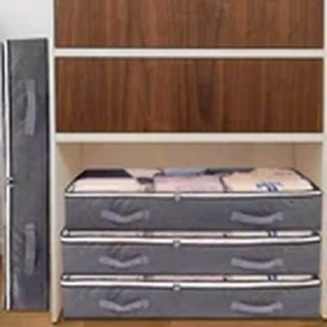 EONLION 2 Large Zipped Underbed Storage Bags for Clothes and Shoes in Grey – 1