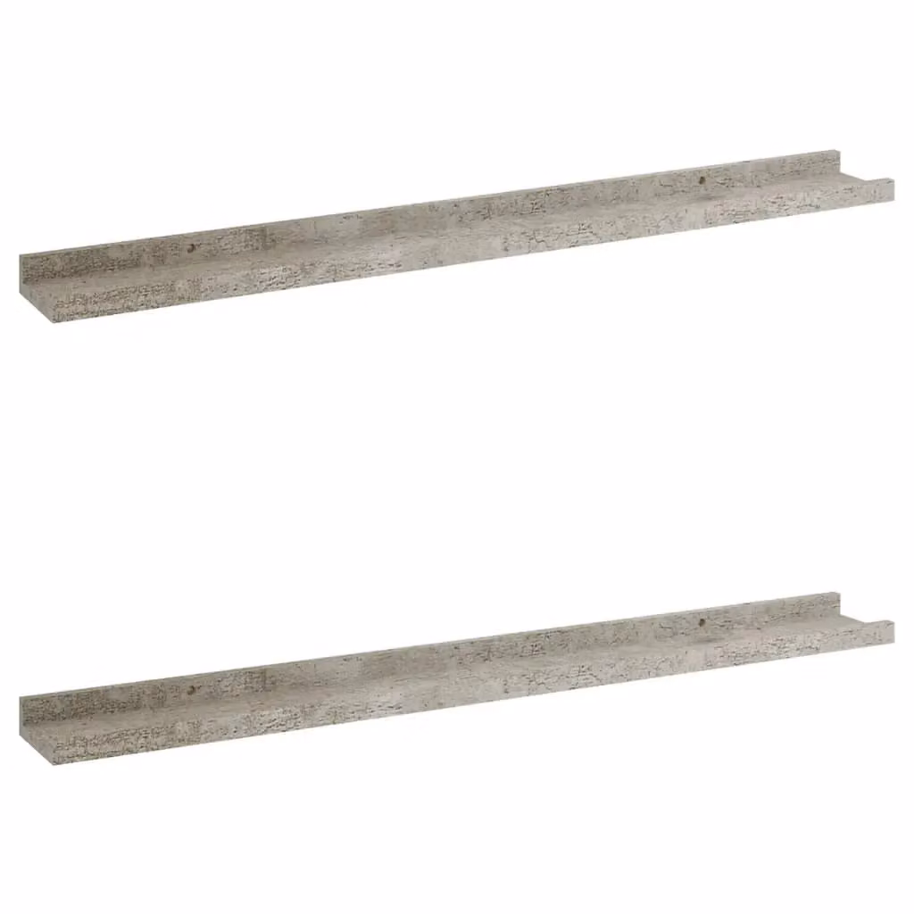Berkfield Home Wall Mounted Shelves, 2 Pack, Grey, W: 80 cm, D: 9 cm, H: 3 cm – 2