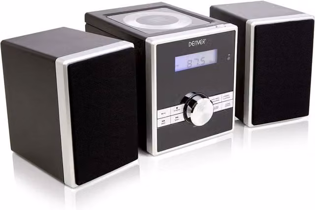Denver MCA-230 Micro HiFi System with Clock Alarm, Black