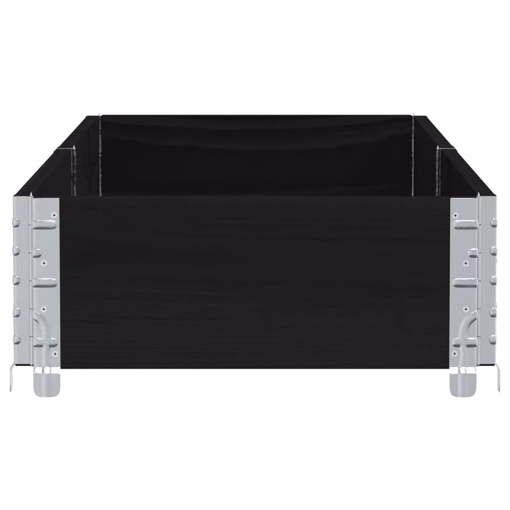 Berkfield Home Garden Black Wooden Raised Bed Planter with Galvanised Steel, W: 150 cm, D: 50 cm, H: 50 cm – 3