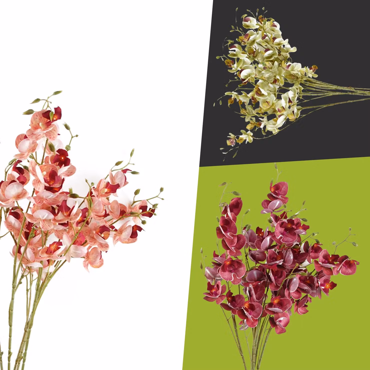 Pegdev Pack of 6 Pink Artificial Mini Orchid Stems, 80cm Realistic Faux Flowers for Home and Event Décor – 3