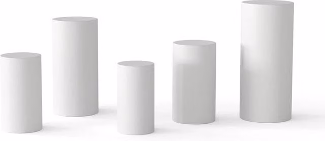 FLAVORA White 5-Piece Round Cylinder Cake Display Stand Set