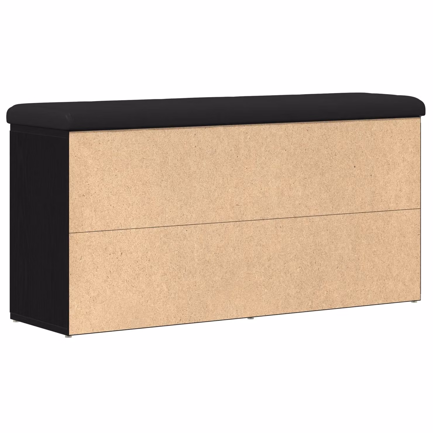 Berkfield Home Black Oak Shoe Rack Storage Bench W: 100 cm, D: 30 cm, H: 48 cm – 5