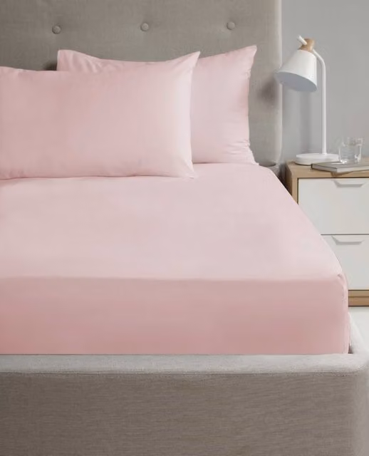 Rapport Home Non-Iron Polycotton Housewife Pillowcase Pair in Pink, W/D/H: 75 x 50 x 1 cm