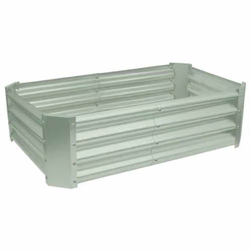 Harbour Housewares Raised Garden Bed in Green, Galvanised Steel Bottomless Planter, W/D/H: 120 x 60 x 30 cm
