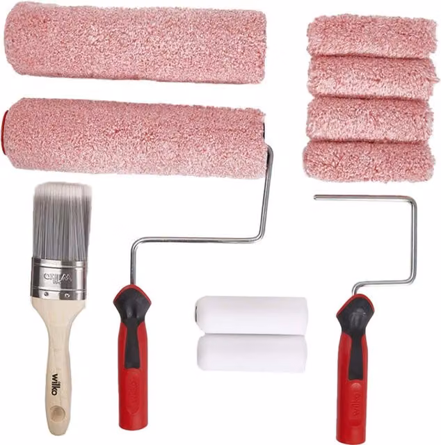 wilko 12 Piece Complete Microfibre Decorating Set in Pink