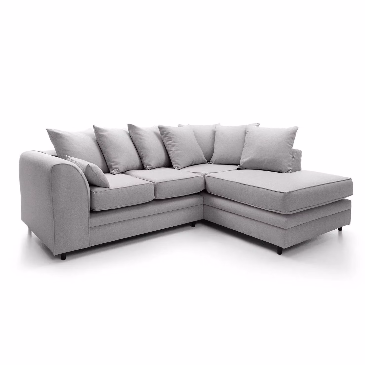 Abakus Direct Darcy Right Hand Facing Corner Sofa in Light Grey Smart Linen Fabric – 2