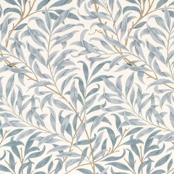 William Morris Willow Boughs Fabric in Grey and Blue