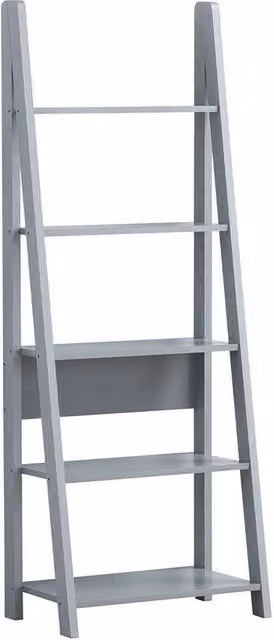 Timber Art Design Riva Retro 5 Tier Ladder Bookcase Display Shelf Unit in Grey – 2