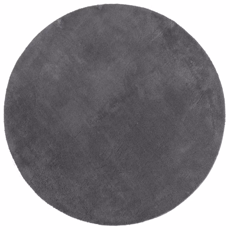 Berkfield Home Round Short Pile Soft and Washable Rug in Anthracite Black, Diameter: 100 cm