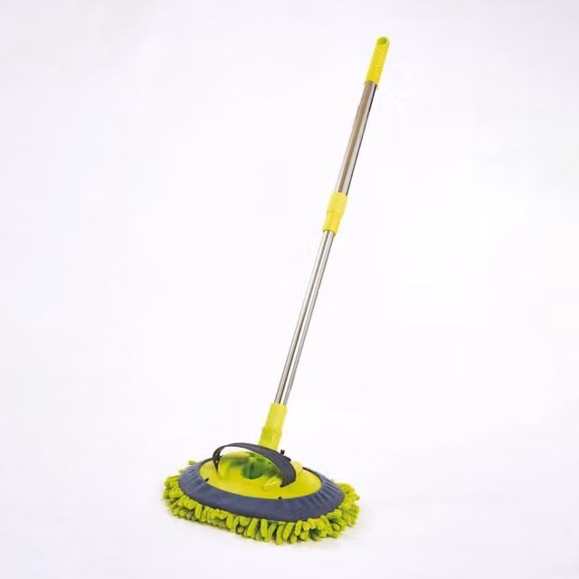 mysmartbuy 2-in-1 Telescopic Car Washing Mop with Stainless Steel and Microfibre, Multicolour, W: 23 cm, D: 16 cm