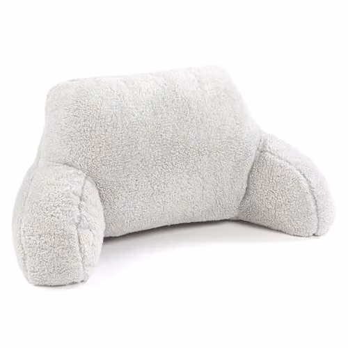 OHS Teddy Fleece Back Support Reading Cushion with Arms in Silver, W/D/H: 60 x 40 x 60 cm – 3