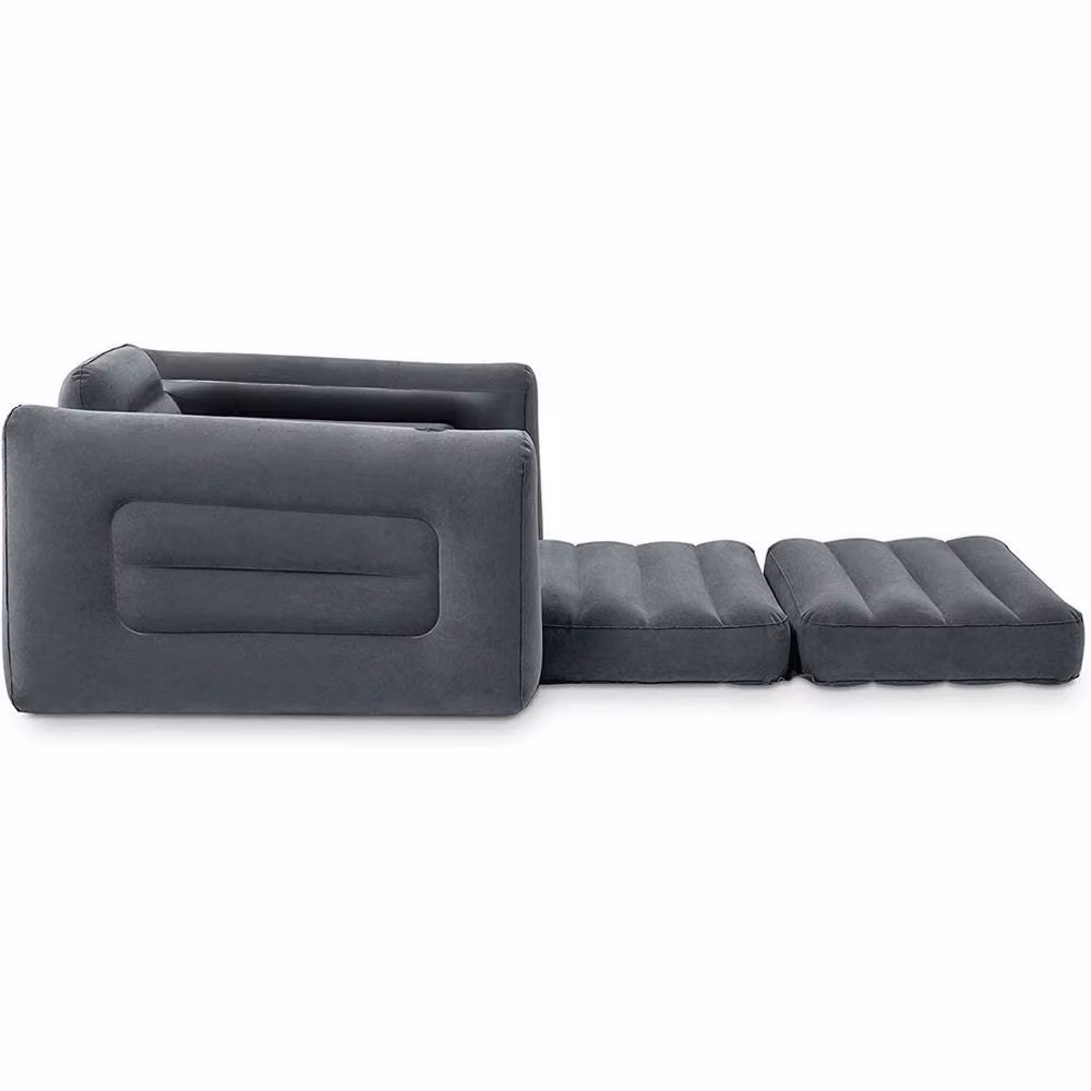 Intex Grey Inflatable Pull Out Sofa Chair Sleeper Air Bed Mattress W: 100 cm, D: 60 cm – 4