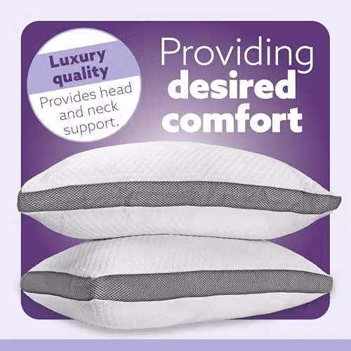 Aamira Luxury Shredded Memory Foam Orthopaedic Pillows 2 Pack with White Bamboo Covers, W/D/H: 70 x 45 cm – 8