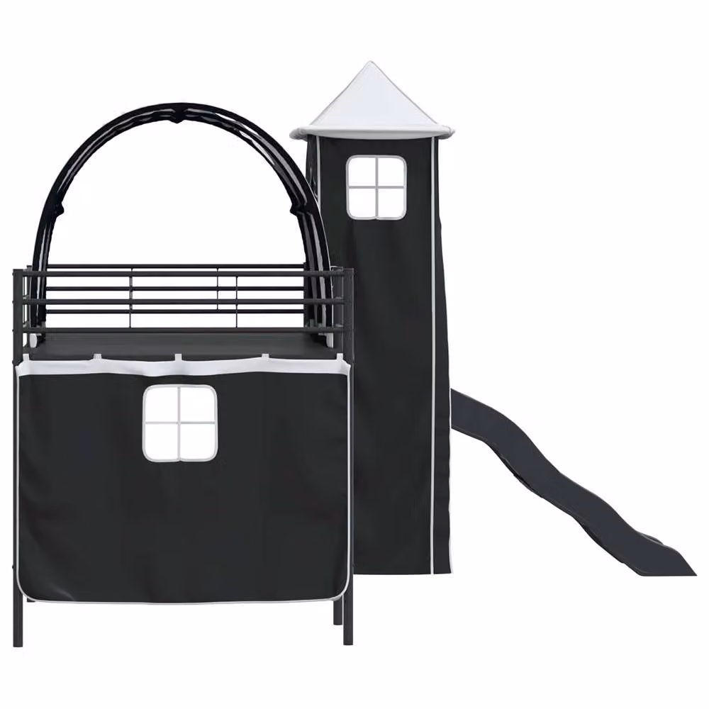Berkfield Home Kids' Loft Bed Frame in Black Metal, W/D/H: 100 x 200 cm – 5