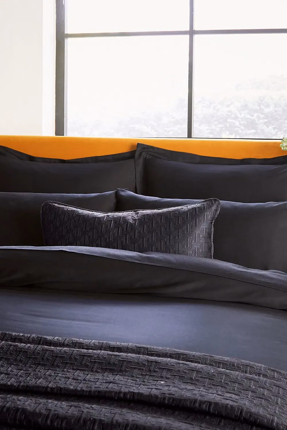 Ted Baker 250 Thread Count Mako Satin Cotton Plain Dye Fitted Sheet, Black, W/D/H: 140 x 200 cm – 3