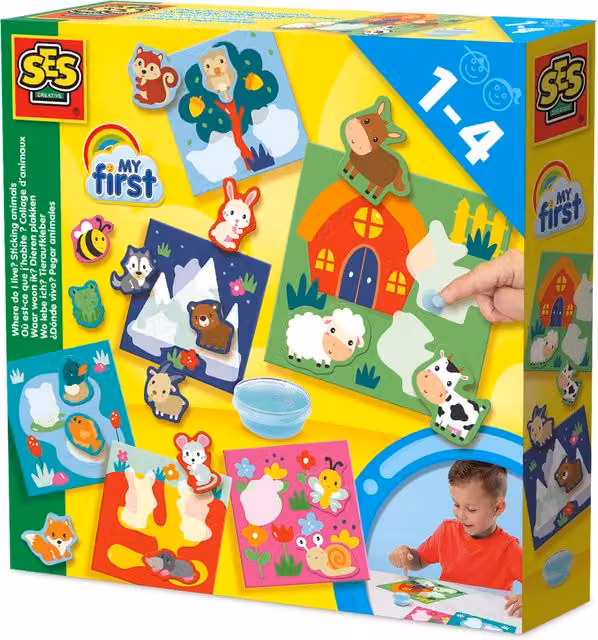 SES My First Where Do I Live Sticking Animals Multicolour
