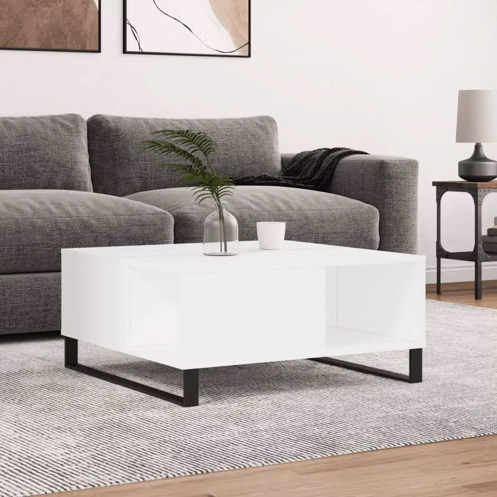 Berkfield Home Modern Square Coffee Table in White, W/D/H: 80 x 80 x 36.5 cm – 1