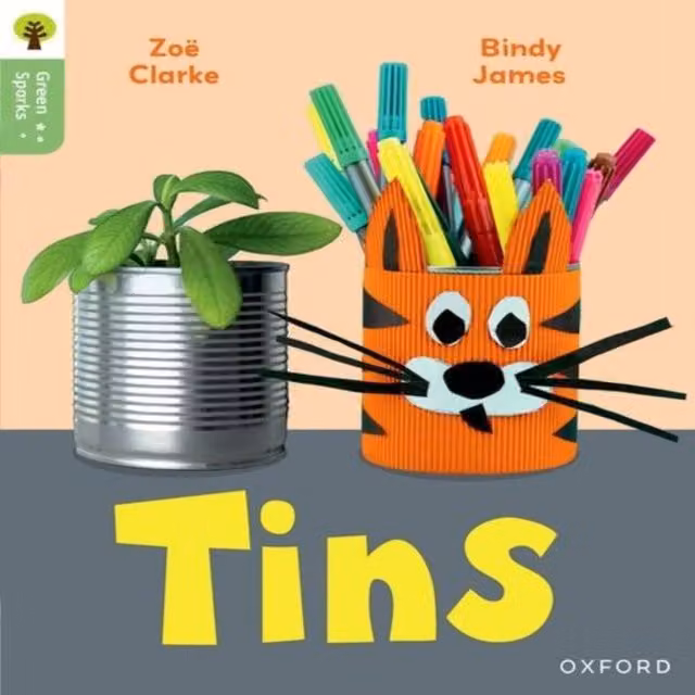 Zoe Clarke Oxford Reading Tree Green Sparks Level 1 Tins Paperback Book in Green and Multicolour