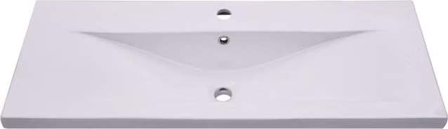 Berkfield Home Elegant Rectangular Built-in Ceramic Basin in White, W: 101 cm, D: 39.5 cm, H: 18.5 cm