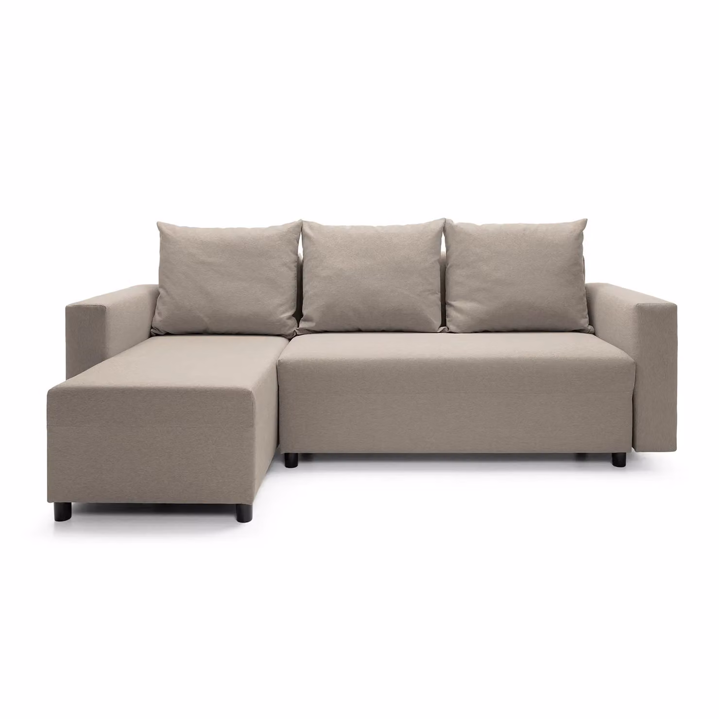 Abakus Direct Oslo Reversible L-Shape Corner Sofa Bed in Sand and Khaki Fabric with Sleeping Function and Lift-Up Seat – 2