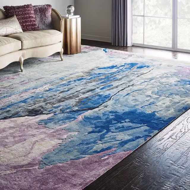 The Rug Shop UK Multi Handmade Abstract Optical 3D Wool Area Rug, Multicolour, W: 114 cm, L: 170 cm