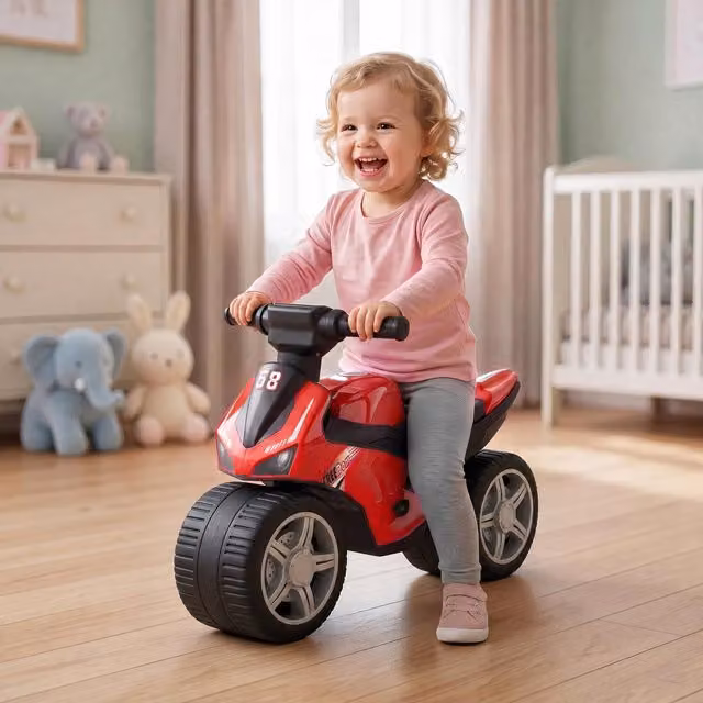 AIYAPLAY Balance Bike with Music and Extra-Wide Wheels, Red – 1