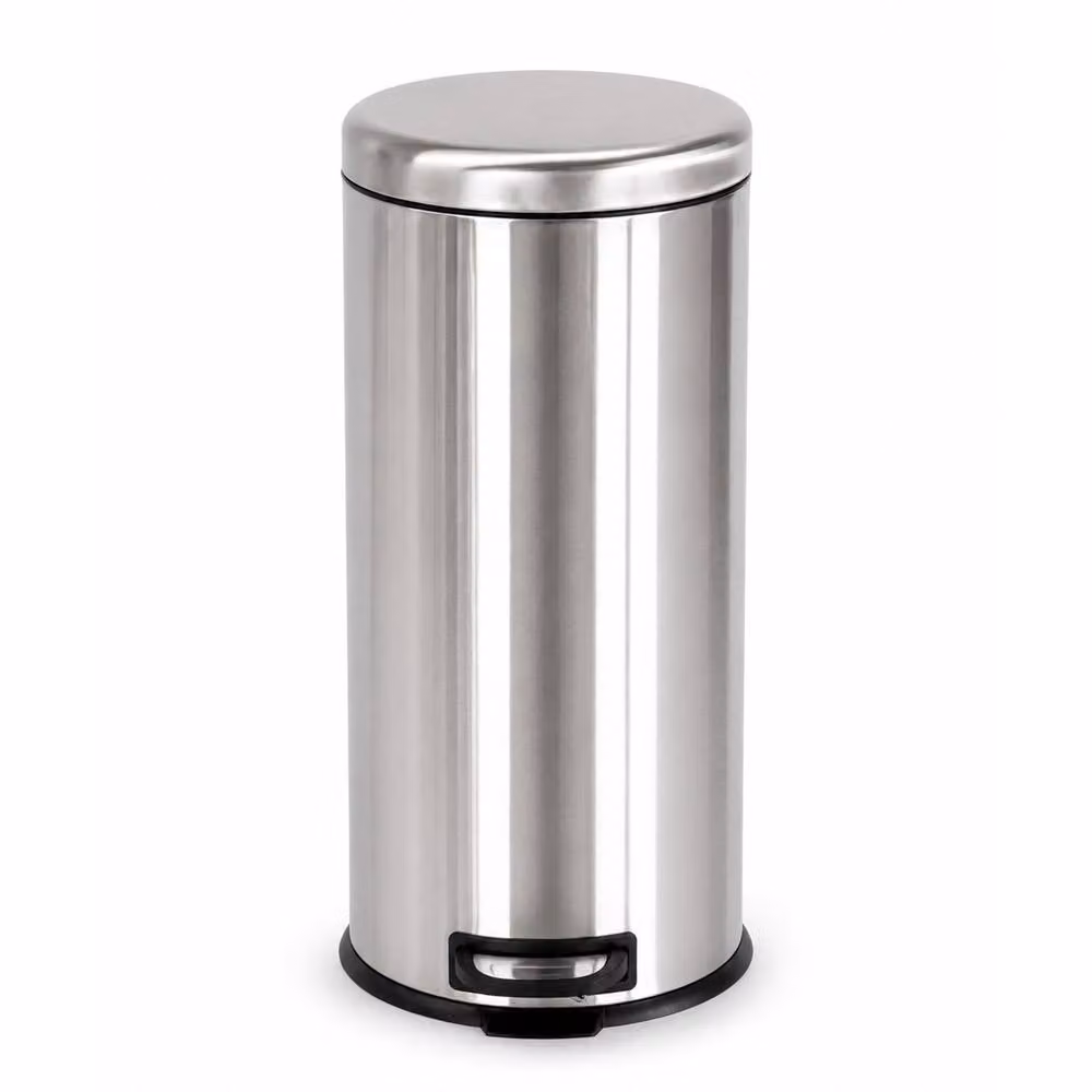 Oypla 30L Stainless Steel Pedal Bin with Soft Close Lid and Removable Inner Bucket in Silver – 2