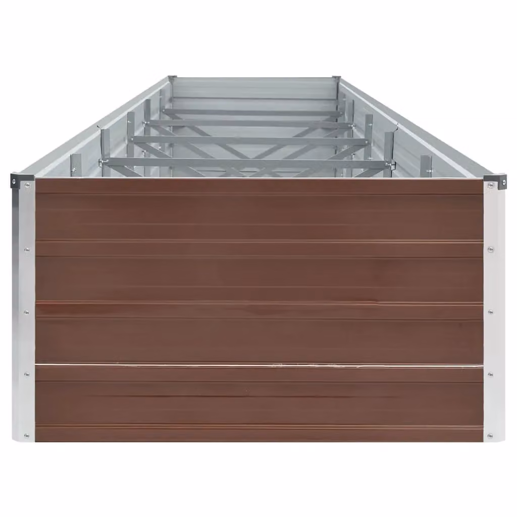 Berkfield Home Garden Brown Galvanised Steel Raised Bed W: 480 cm, D: 80 cm, H: 45 cm – 3