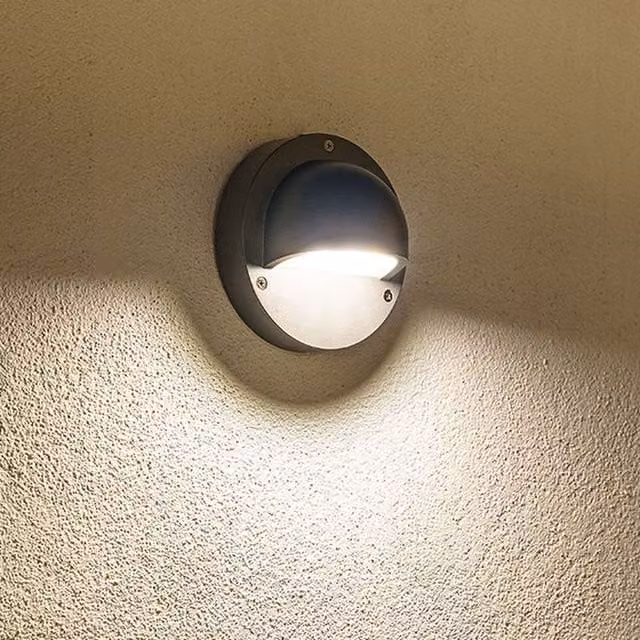 Techmar Deimos 1.5W 12V Round LED Outdoor Up and Down Wall Light in Anthracite Grey